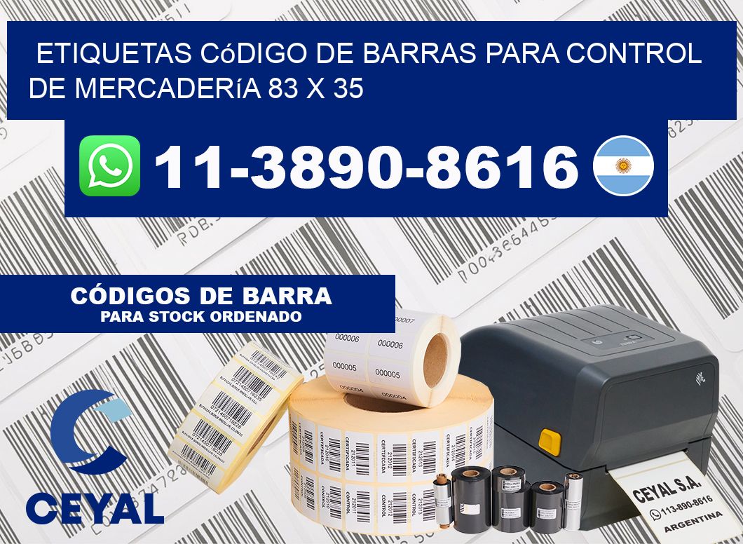 Etiquetas código de barras para control de mercadería 83 x 35