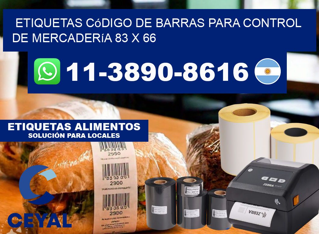 Etiquetas código de barras para control de mercadería 83 x 66