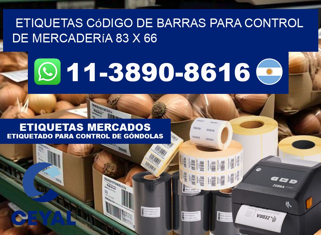 Etiquetas código de barras para control de mercadería 83 x 66