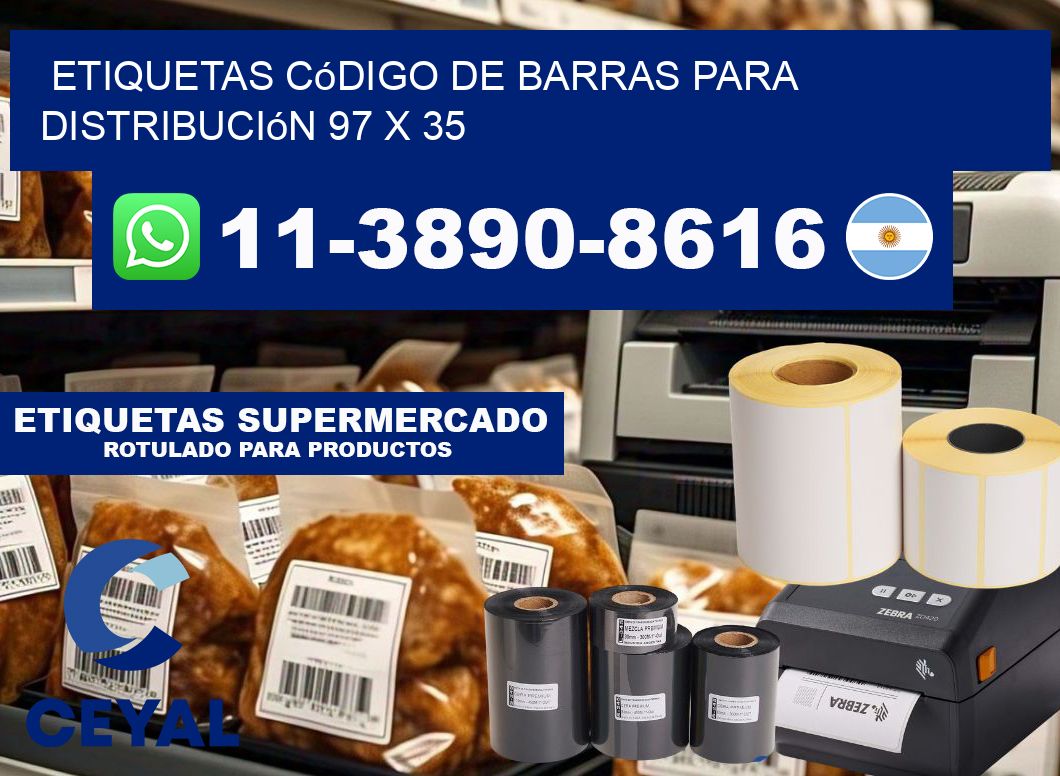 Etiquetas código de barras para distribución 97 x 35