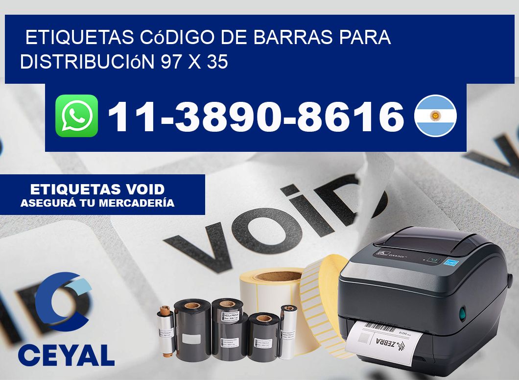Etiquetas código de barras para distribución 97 x 35