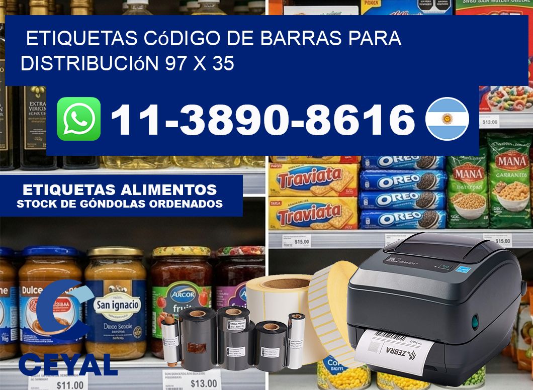 Etiquetas código de barras para distribución 97 x 35
