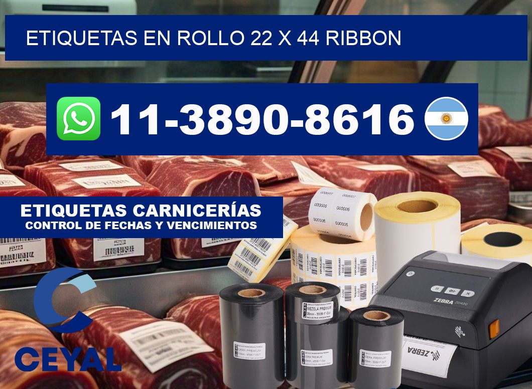 Etiquetas en rollo 22 x 44 ribbon