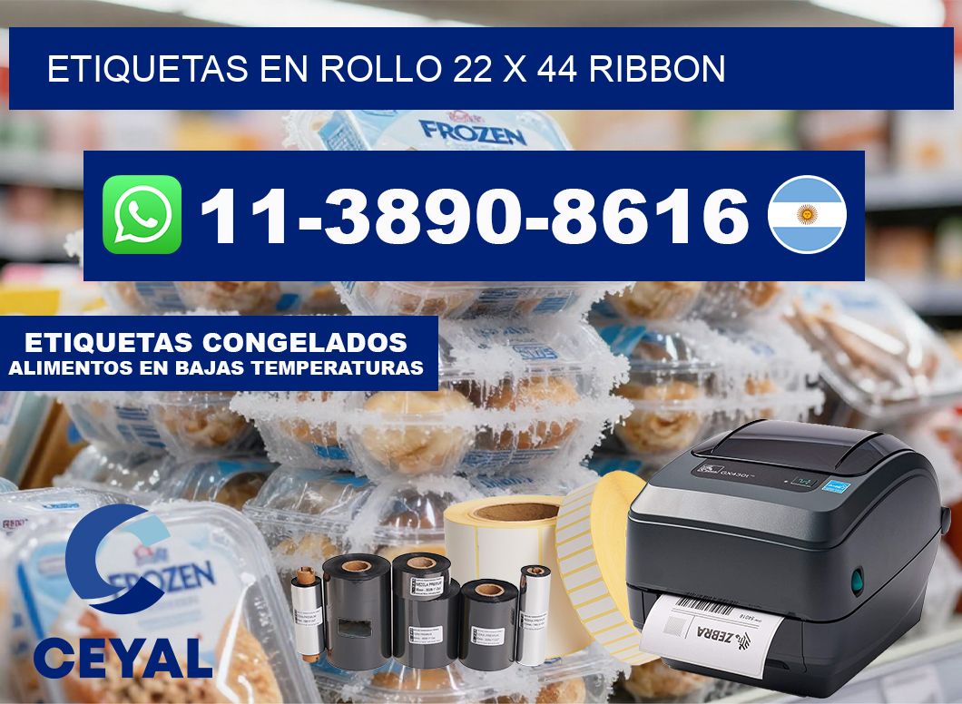 Etiquetas en rollo 22 x 44 ribbon