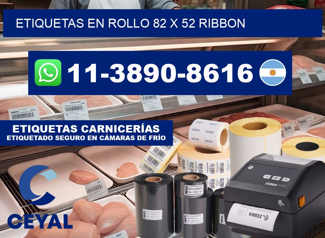 Etiquetas en rollo 82 x 52 ribbon
