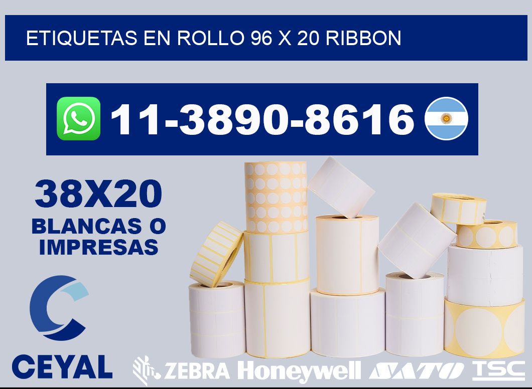 Etiquetas en rollo 96 x 20 ribbon