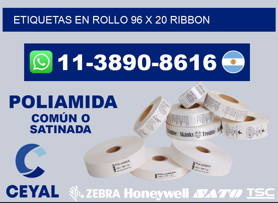 Etiquetas en rollo 96 x 20 ribbon