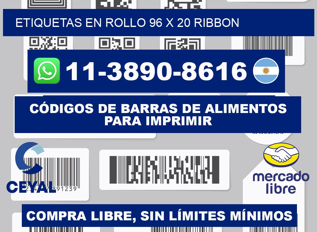 Etiquetas en rollo 96 x 20 ribbon