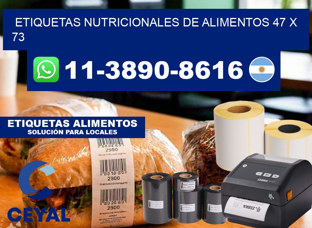 Etiquetas nutricionales de alimentos 47 x 73
