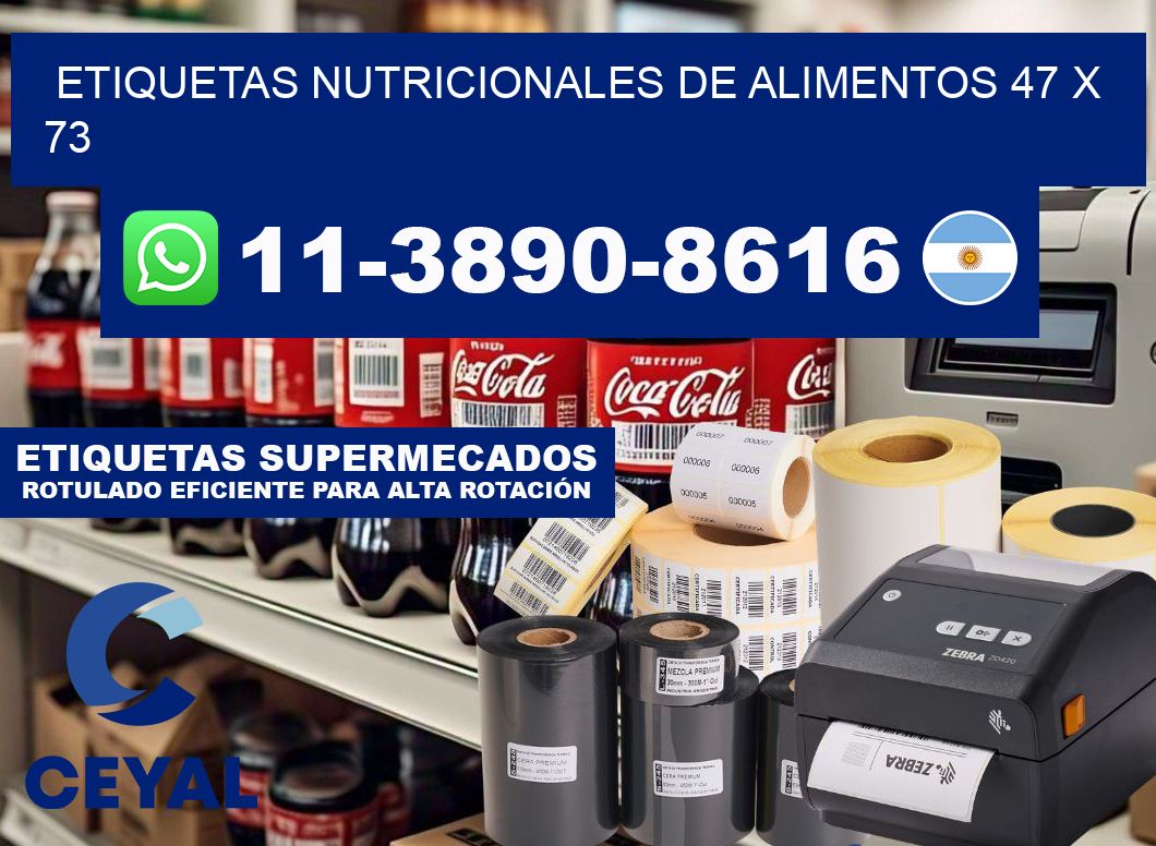 Etiquetas nutricionales de alimentos 47 x 73