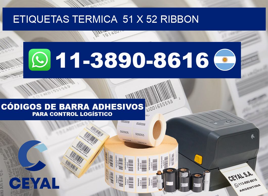 Etiquetas termica  51 x 52 ribbon