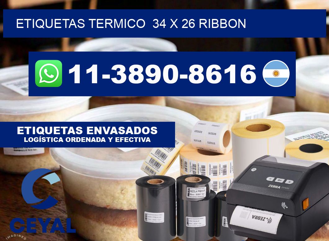 Etiquetas termico  34 x 26 ribbon
