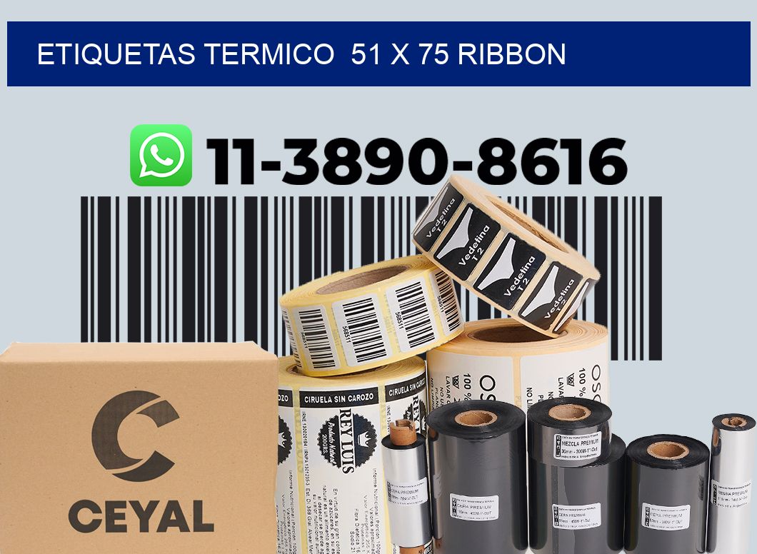 Etiquetas termico 51 x 75 ribbon
