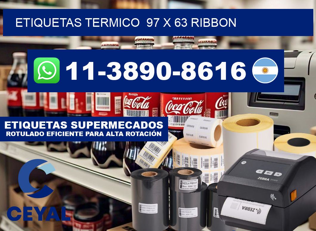 Etiquetas termico  97 x 63 ribbon