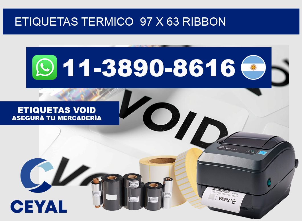 Etiquetas termico  97 x 63 ribbon
