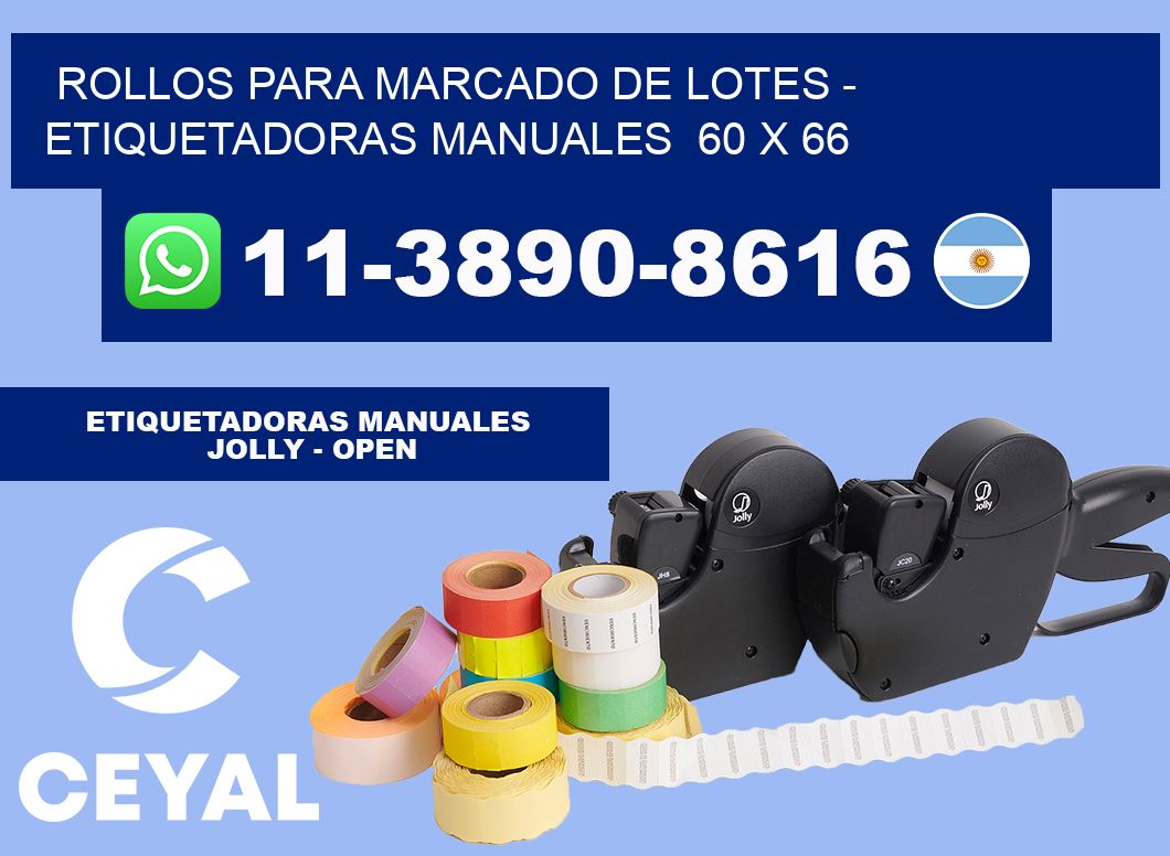 Rollos para marcado de lotes - Etiquetadoras Manuales  60 x 66