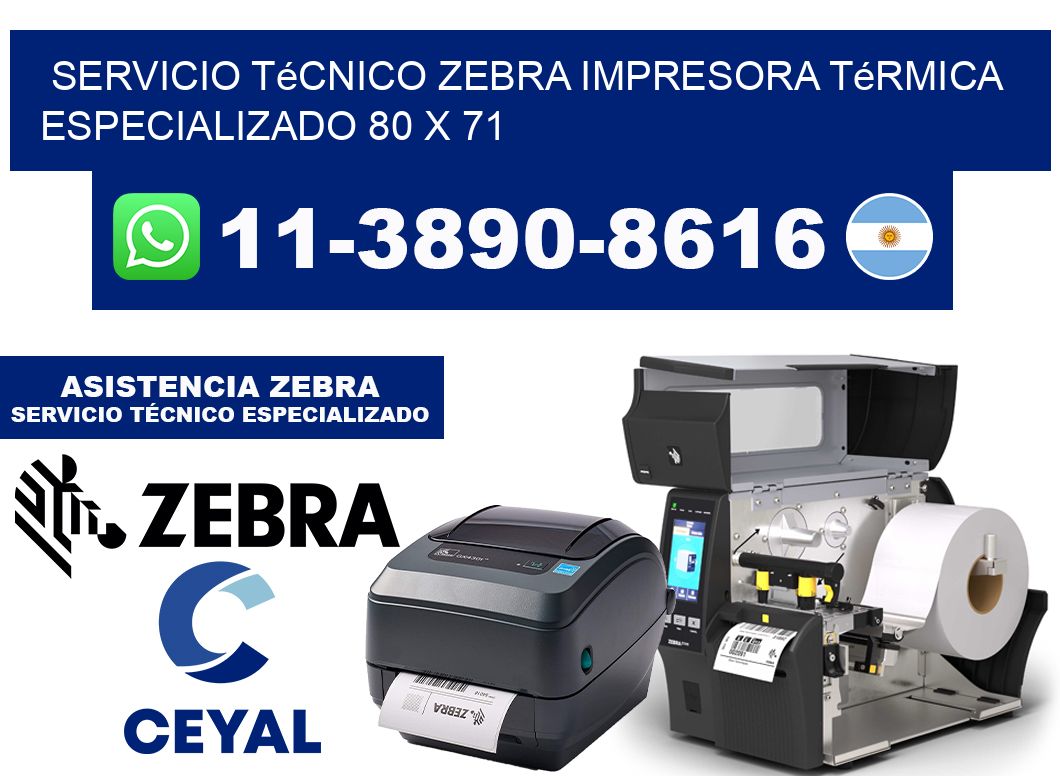 Servicio Técnico Zebra Impresora Térmica Especializado 80 x 71