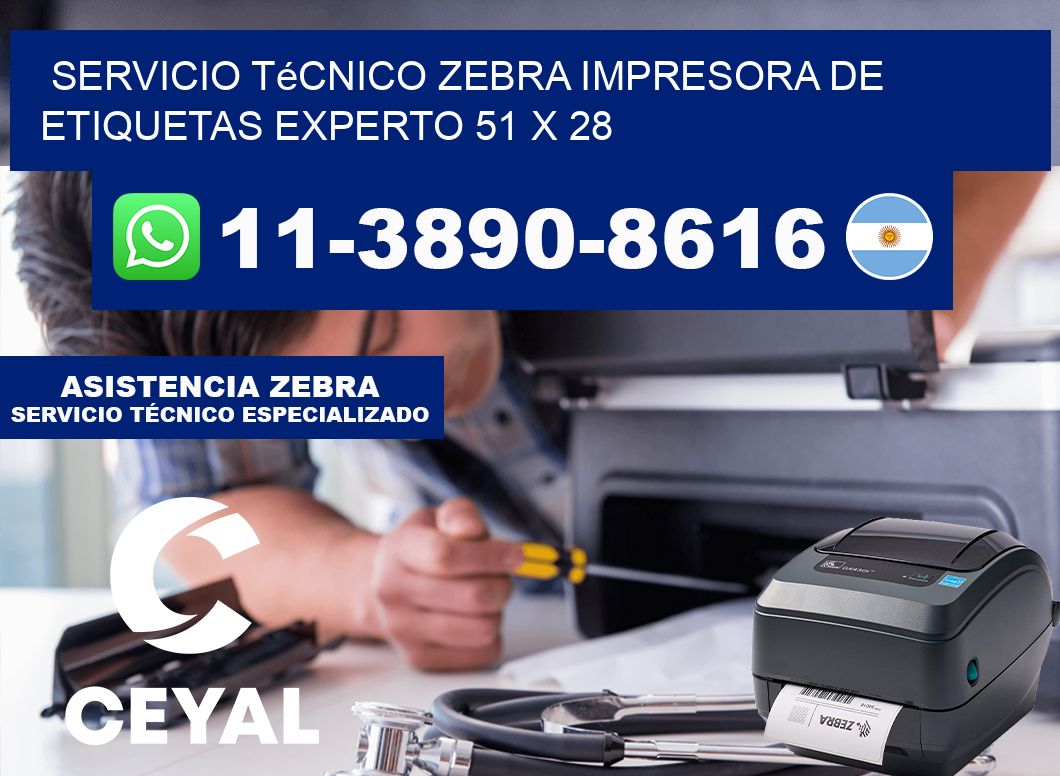 Servicio Técnico Zebra Impresora de Etiquetas Experto 51 x 28
