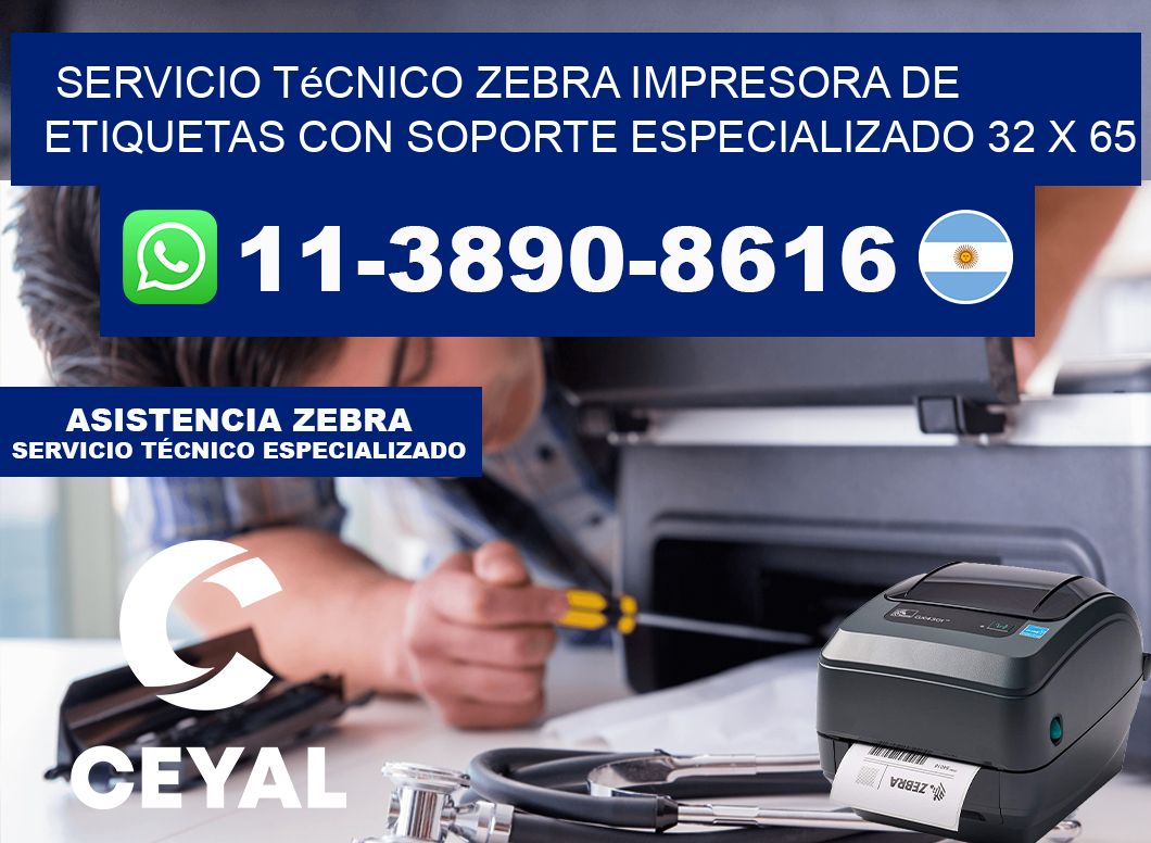 Servicio Técnico Zebra Impresora de Etiquetas con Soporte Especializado 32 x 65