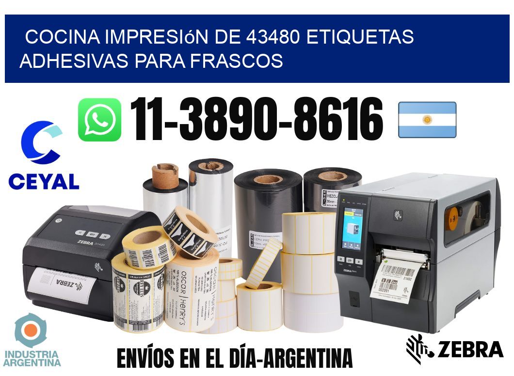 cocina impresión de 43480 etiquetas adhesivas para frascos