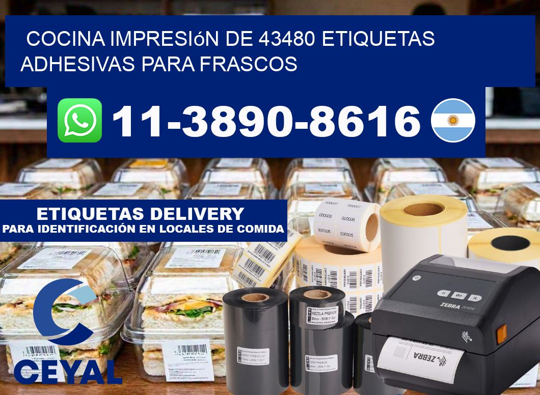 cocina impresión de 43480 etiquetas adhesivas para frascos