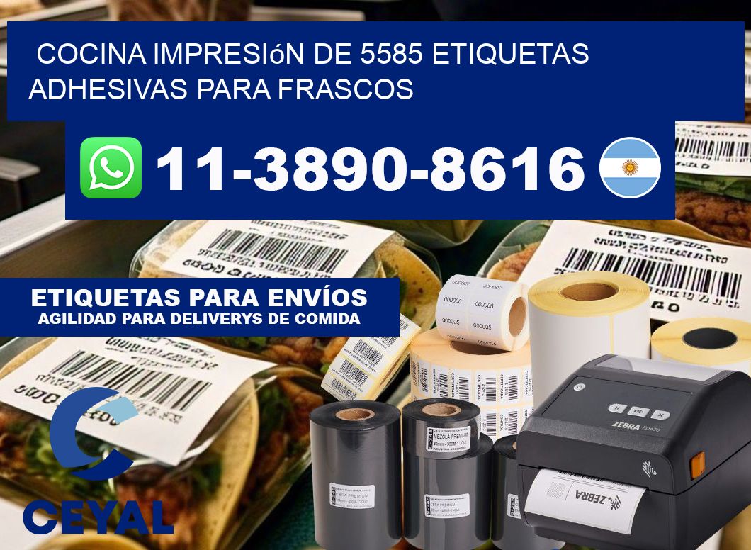 cocina impresión de 5585 etiquetas adhesivas para frascos