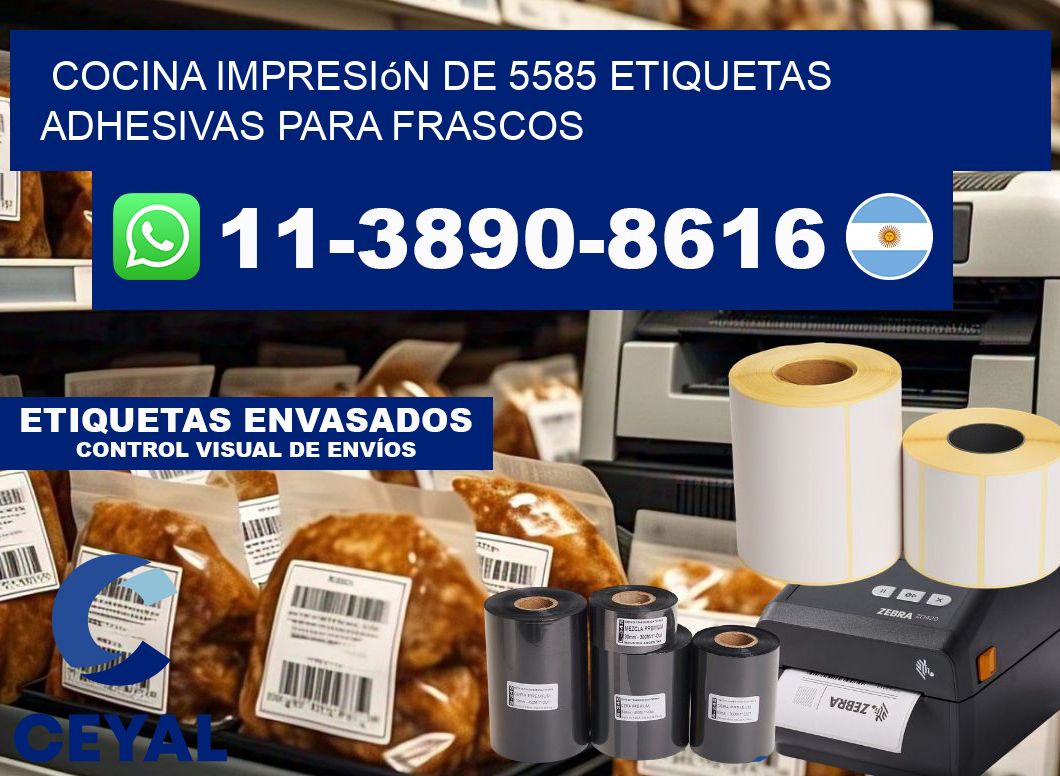 cocina impresión de 5585 etiquetas adhesivas para frascos