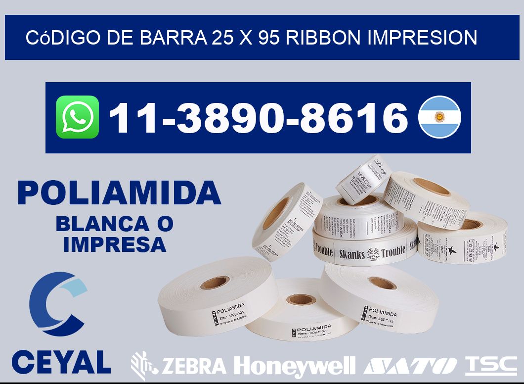 código de barra 25 x 95 ribbon impresion