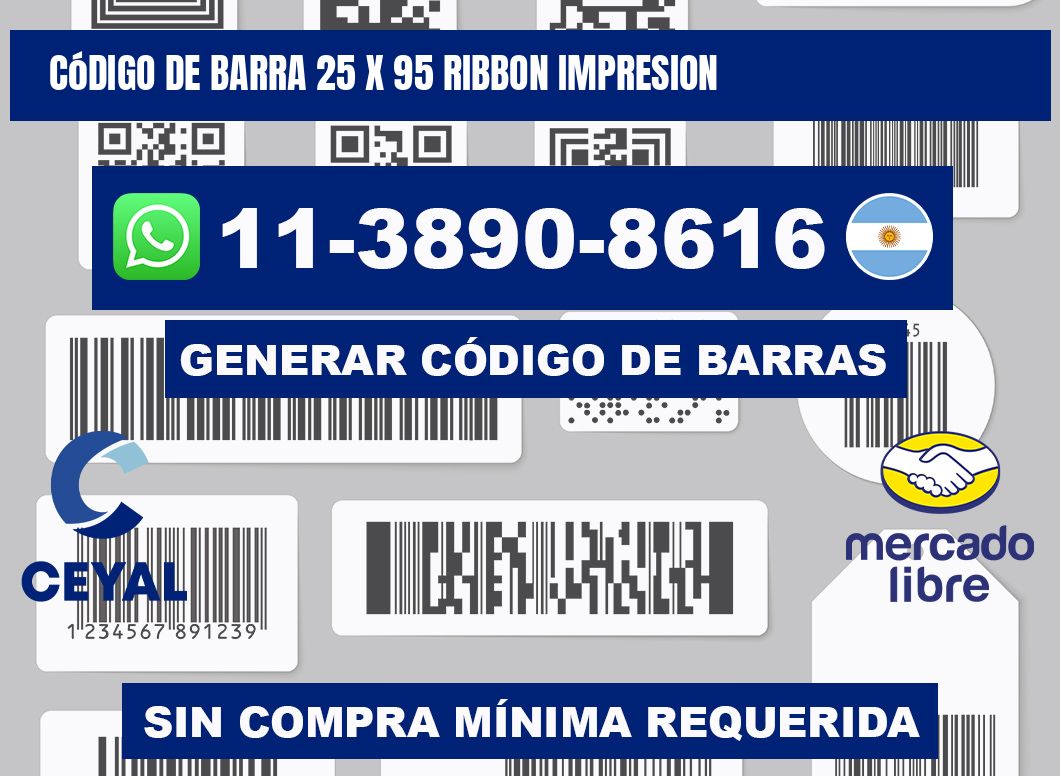 código de barra 25 x 95 ribbon impresion