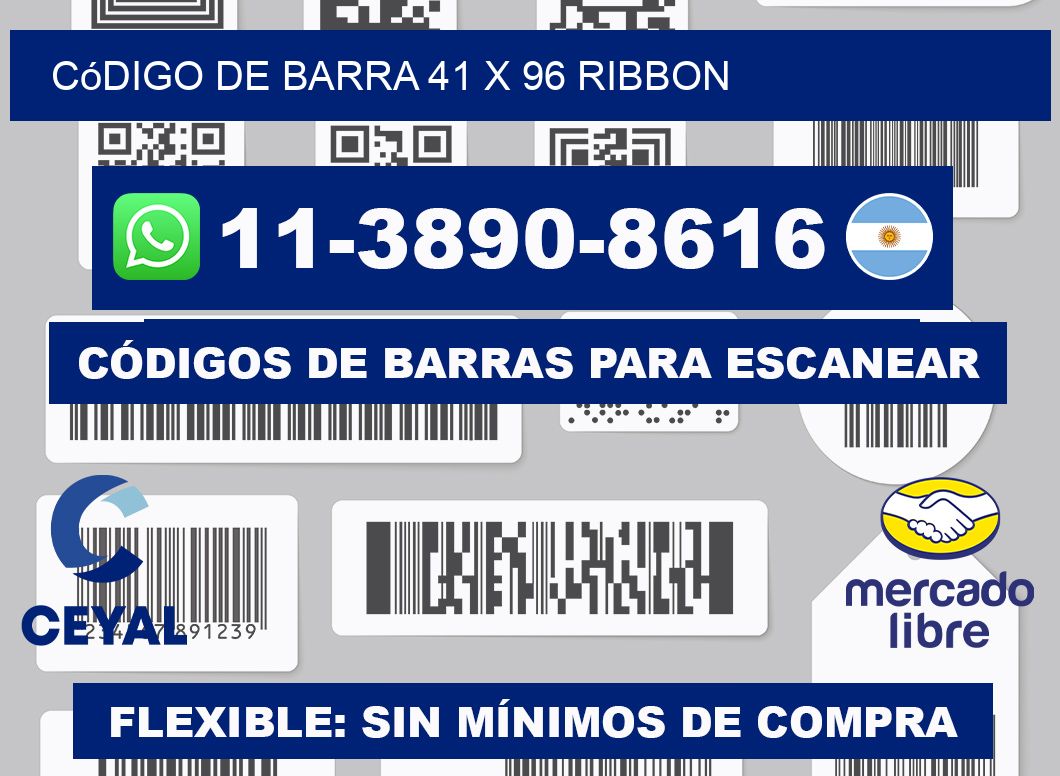 código de barra 41 x 96 ribbon
