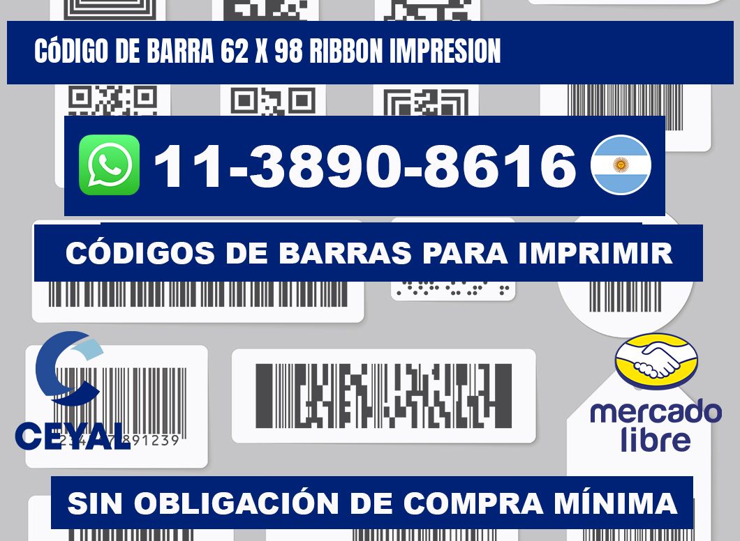 código de barra 62 x 98 ribbon impresion