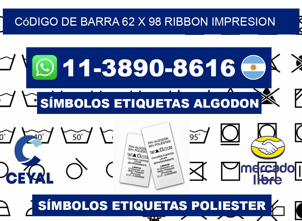 código de barra 62 x 98 ribbon impresion