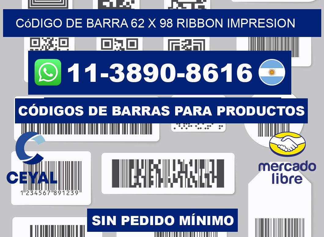 código de barra 62 x 98 ribbon impresion