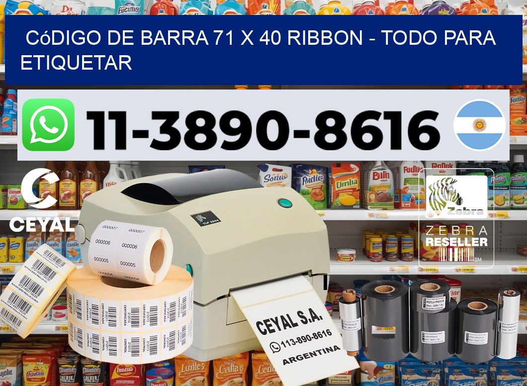 código de barra 71 x 40 ribbon - Todo para Etiquetar