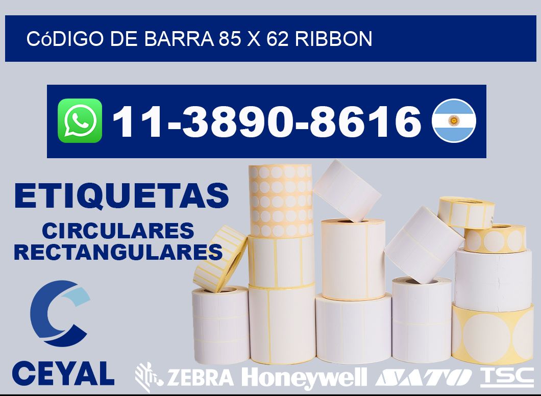 código de barra 85 x 62 ribbon