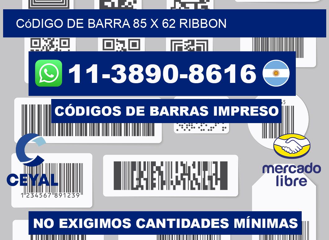 código de barra 85 x 62 ribbon