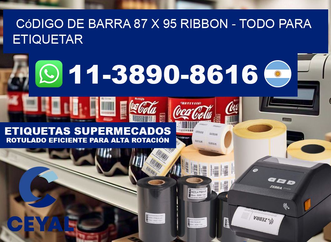 código de barra 87 x 95 ribbon - Todo para Etiquetar