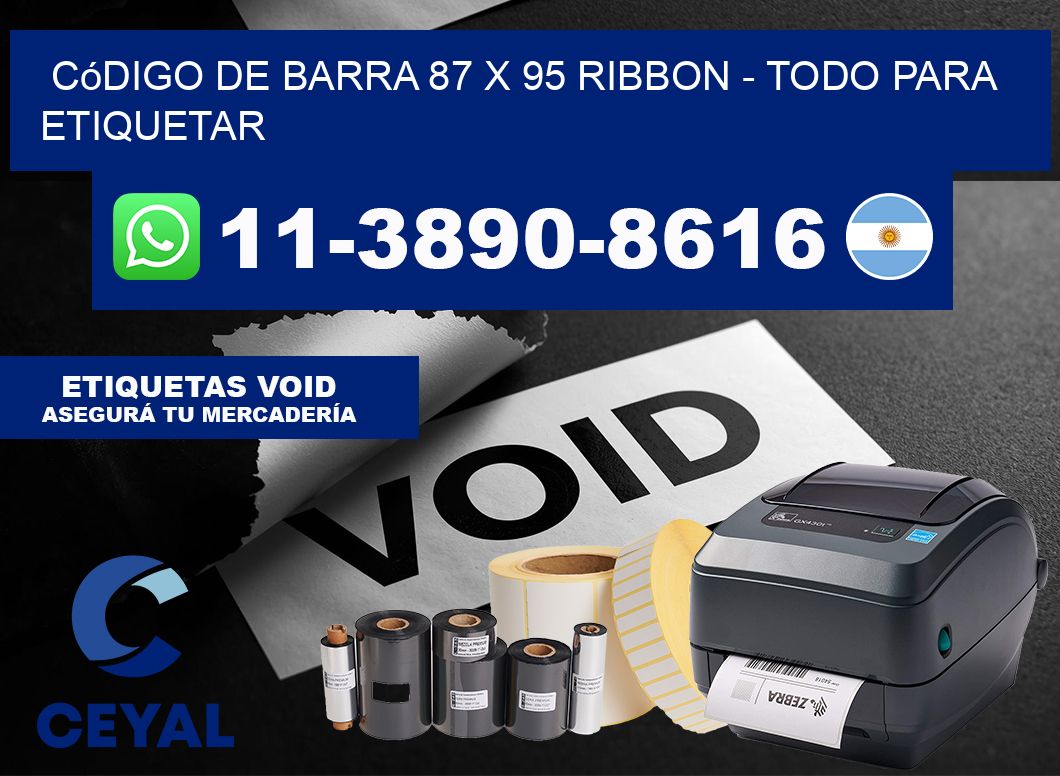 código de barra 87 x 95 ribbon - Todo para Etiquetar