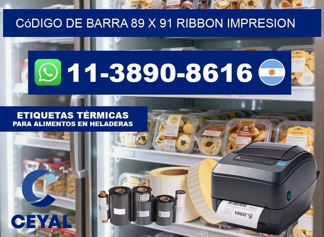 código de barra 89 x 91 ribbon impresion