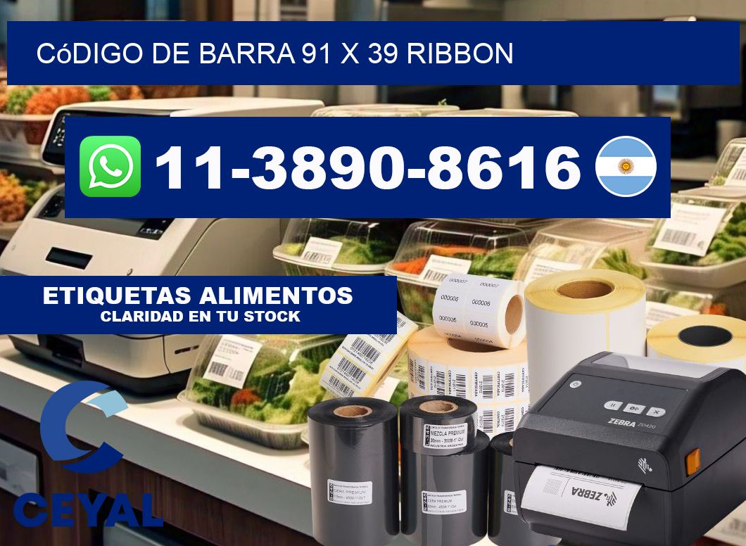 código de barra 91 x 39 ribbon