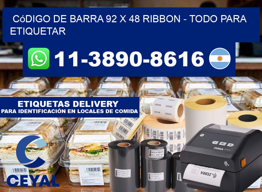 código de barra 92 x 48 ribbon - Todo para Etiquetar