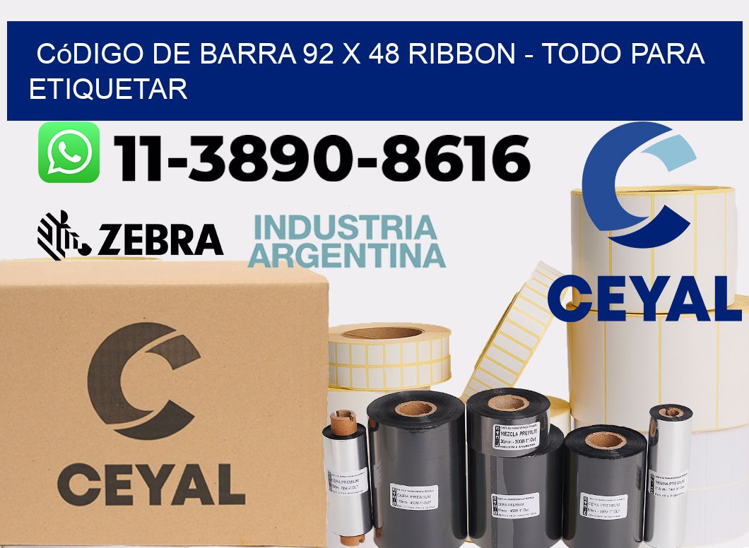 código de barra 92 x 48 ribbon - Todo para Etiquetar