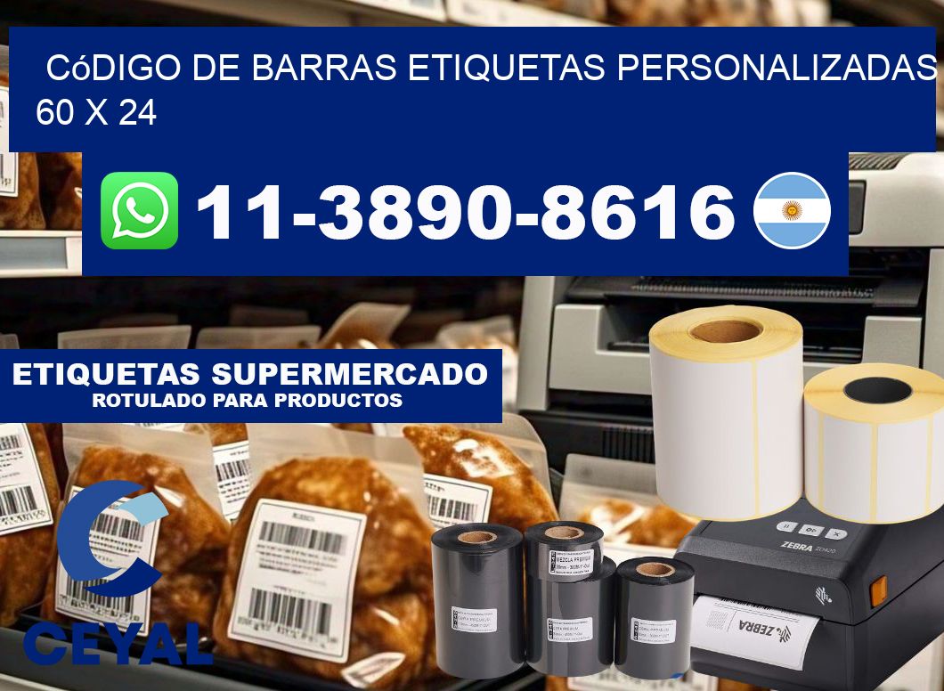 código de barras etiquetas personalizadas 60 x 24