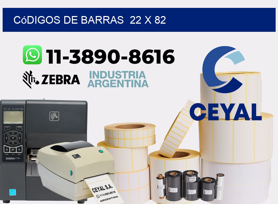 códigos de barras  22 x 82