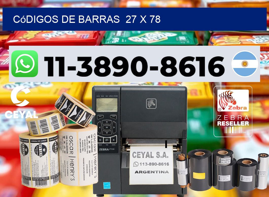 códigos de barras 27 x 78