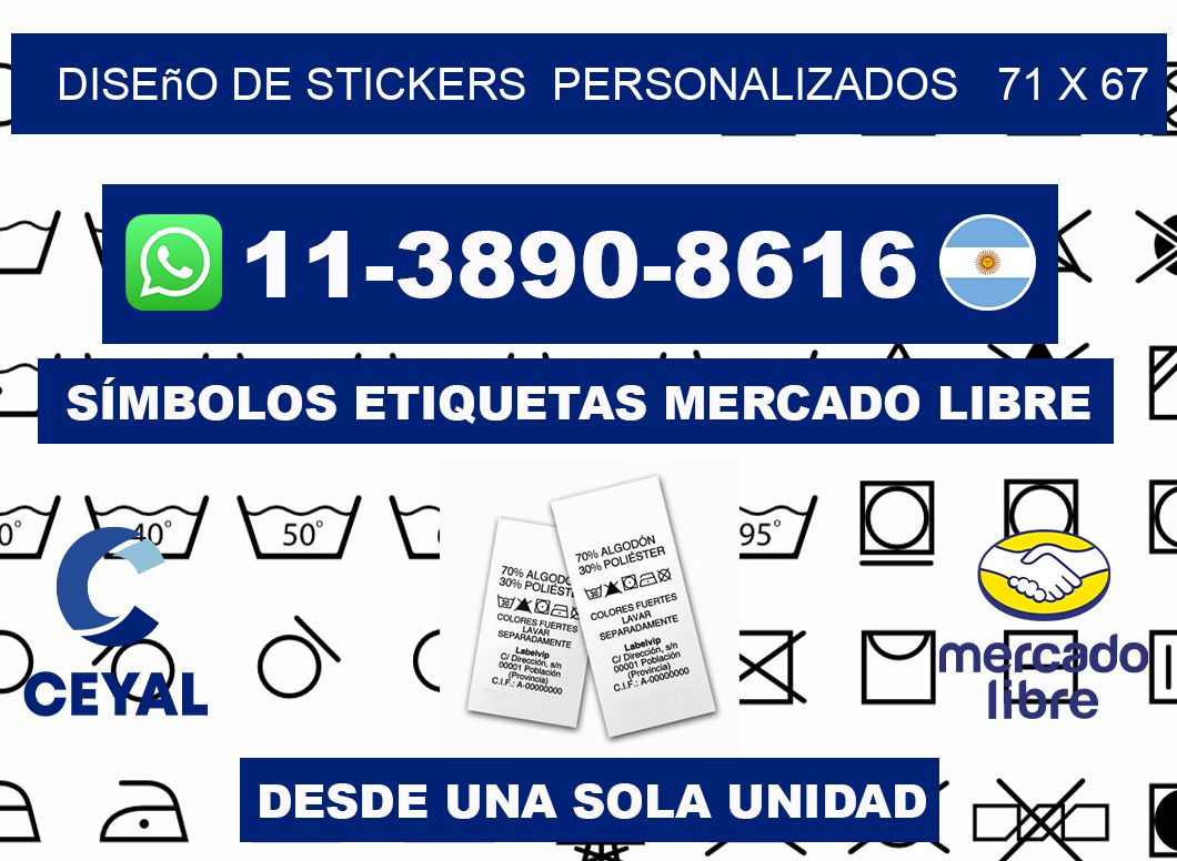 diseño de stickers personalizados 71 x 67