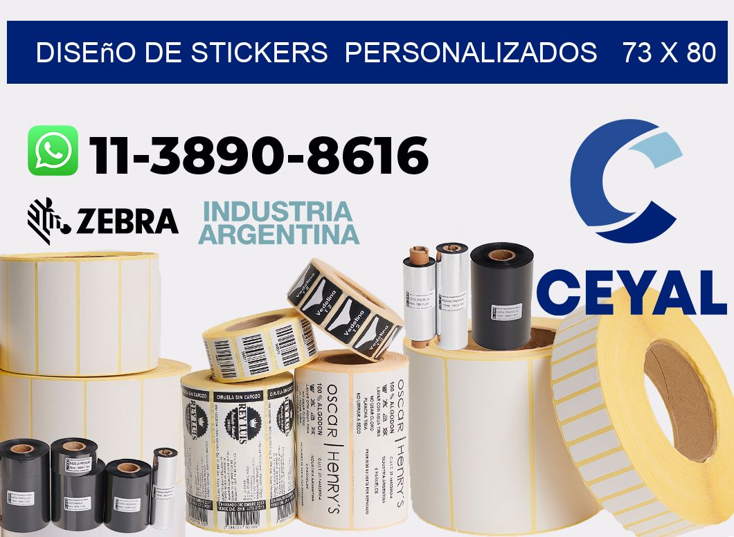 diseño de stickers  personalizados   73 x 80