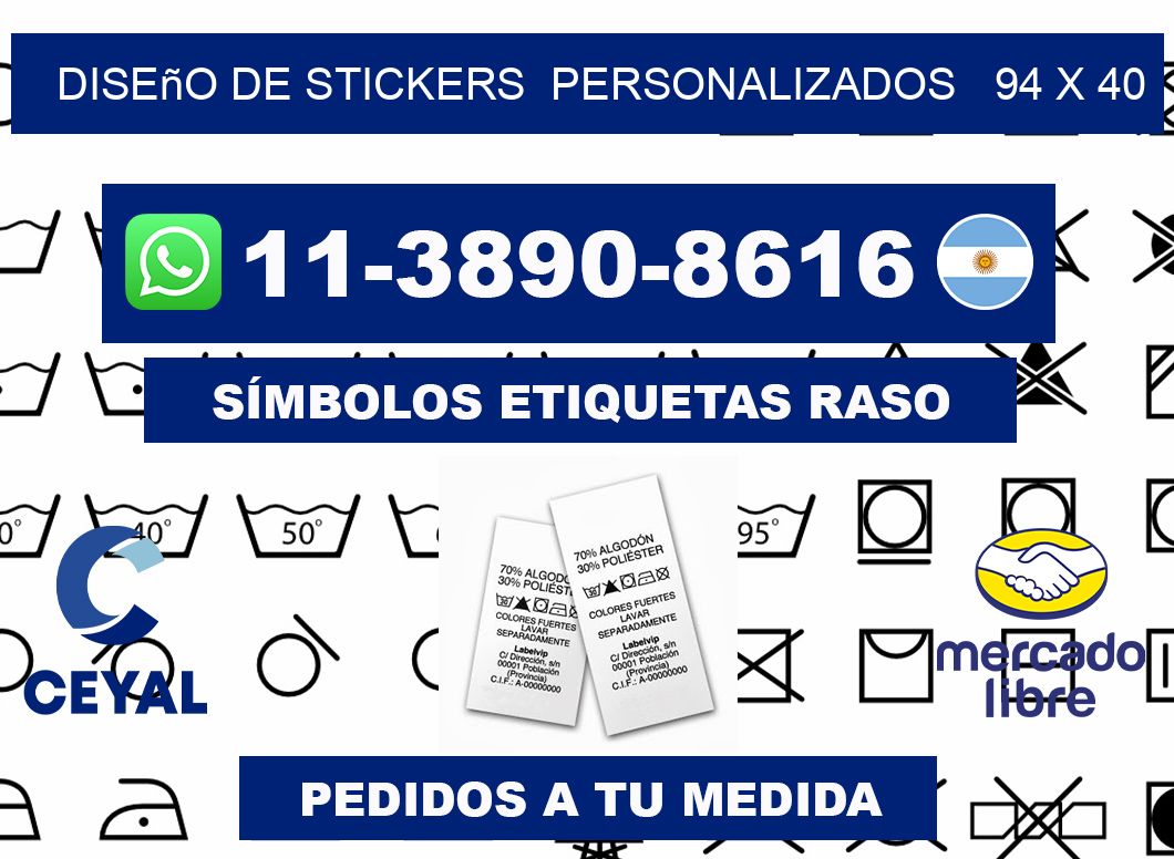 diseño de stickers  personalizados   94 x 40