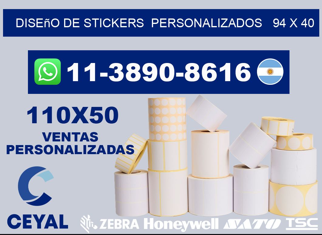 diseño de stickers  personalizados   94 x 40