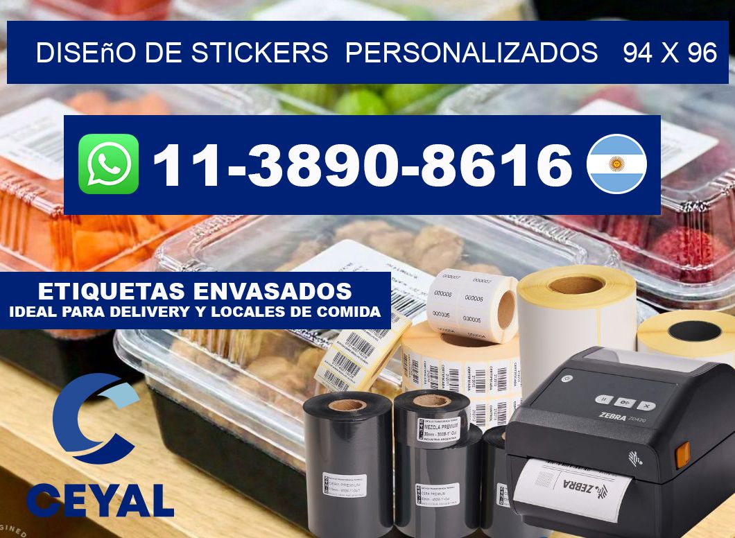 diseño de stickers  personalizados   94 x 96